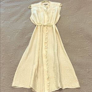 H&M Cream Belted Maxi Dress